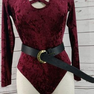 Chaps Women’s Black Leather‎ Studded Buckle Belt